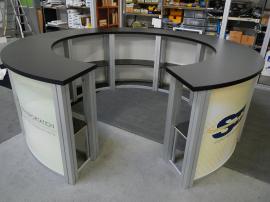 RENTAL:  RE-1226 Circular Counter with Graphics and Shelves