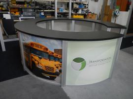 RENTAL:  RE-1226 Circular Counter with Graphics and Shelves