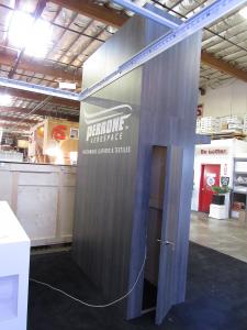 Custom Island Exhibit with Laminated Tower and Closet