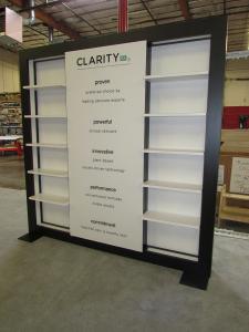 Custom Lightbox Kiosk with Backlit Graphics, Perimeter Lighting and Product Shelves