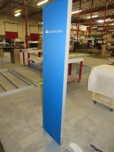 (3) Freestanding Graphic Kiosks with SEG Fabric Graphics and MOD-1318 iPad Swivel Mounts