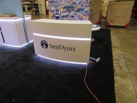Custom Curved Reception Counter with LED Accent Lights