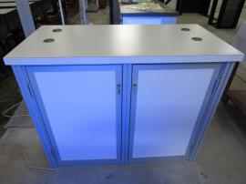 MOD-1700c Backlit Counter with SEG Fabric Graphic, Locking Storage, and Wireless/Wired Charging Ports