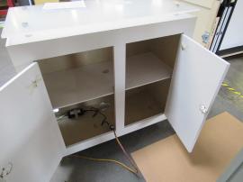 MOD-1554 and MOD-1590 Custom Counters with Shelves and Locking Storage