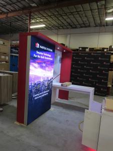 Custom Gravitee Modular Inlines with Puck Lights, LED Lightbox, Fabric Graphics, Modified LTK-1121, and Genius Bars