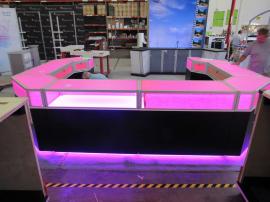 Custom Display Cases with RGB Programmable LED Lights, Locking Storage, Modular Construction, and Integrated Wiring