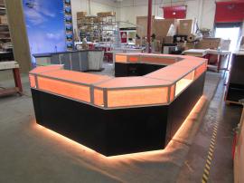 Custom Display Cases with RGB Programmable LED Lights, Locking Storage, Modular Construction, and Integrated Wiring