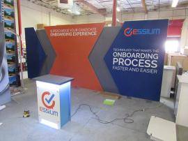 Custom Aluminum Extrusion SEG Design with Fabric Graphics, Monitor Mount, and SYM-407 Counter with LED Accent Lights