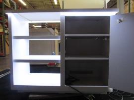 Modified GK-2023 Gravitee Inline Lightbox (shown w/o graphics), Shelves, Storage Closet, and Custom Counter with Shelves and LED Accent Lights