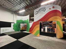 RENTAL: Custom 30’ x 40’ Gravitee System Island Design with SEG Fabric Graphics