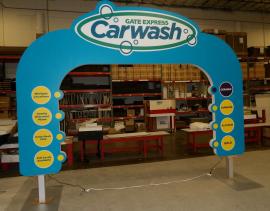 Custom Arch with Backlit Signs for the Entrance to an Exhibit