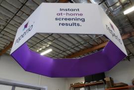 Custom Aero Overhead Hanging Sign:  10 ft. x 42" H