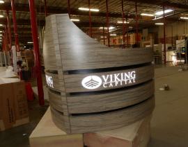 Custom "Viking Prow" Counter with Shelves, Locking Storage, and Backlit Graphic -- Image 3