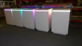 (5) MOD-1593 | RE-1575 Custom Counters with Programmable RGB Lights and Locking Storage