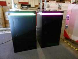 (2) Custom Counters (22" x 22" x 38") with Programmable RGB LED Accent Lights and Locking Storage