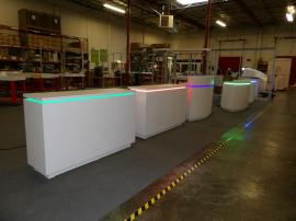 Custom Counters with Programmable RGB LED Lights and Locking Storage:  RE-1575, RE-1577, RE-1597, RE-1595, and RE-1598