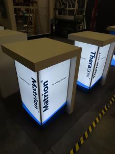 MOD-1731 Backlit Custom Counter with Backlit Fabric Graphics and Locking Storage