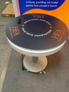RENTAL: RE-1081 Design with White Laminated Backwall with Single-Sided Lightbox -- View 3