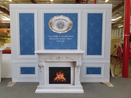 SYK-1034 Symphony Portable Display with SEG Fabric Graphic and SYM-412 Counter with Sintra Graphics