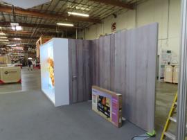 Custom Gravitee Modular Inline with LED Lightbox, Fabric Graphics, Locking Storage Closet, and Monitor Mount -- View 2