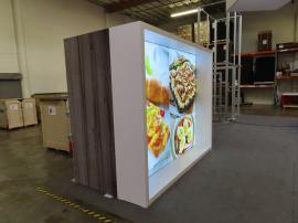 Custom Gravitee Modular Inline with LED Lightbox, Fabric Graphics, Locking Storage Closet, and Monitor Mount -- View 3