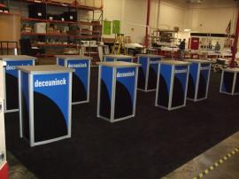 Custom Modular Pedestals with Wood Bases and Locking Storage -- Image 1