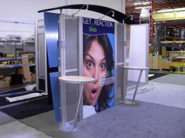 RENTAL Exhibit:  10' x 10' Hybrid Exhibit with LTK-1001 Pedestal with Locking Storage -- Image 2