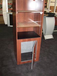 Modular Laminate Tower with Shelves and Locking Storage -- Image 2