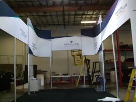 Engineered Aluminum Extrusion Island Exhibit with Silicone Edge Graphics (SEG) and Custom Counters -- Image 3