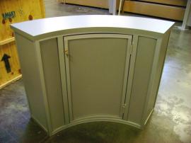 Visionary Designs Curve Reception Counter with Locking Door and Shelf