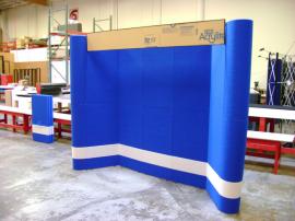 10' x 10' Intro Full Height Fabric Display with Header and Accent Stripe