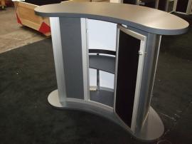 Custom Kidney-shaped Counter with Locking Storage -- Image 3