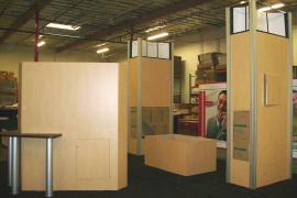 20' x 20' Euro LT Modular Laminate Island Booth w/ Custom Light Boxes