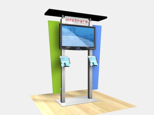 RE-1231  /  Large Monitor Kiosk with Flat Canopy - Image 1