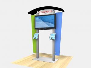 RE-1230 / Large Monitor Kiosk with Arch Canopy